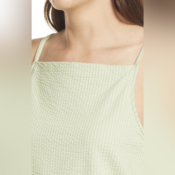 Madewell Sunfaded Lime Sleeveless Textural Seersucker Apron Tank Top NWT - Picture 3 of 9